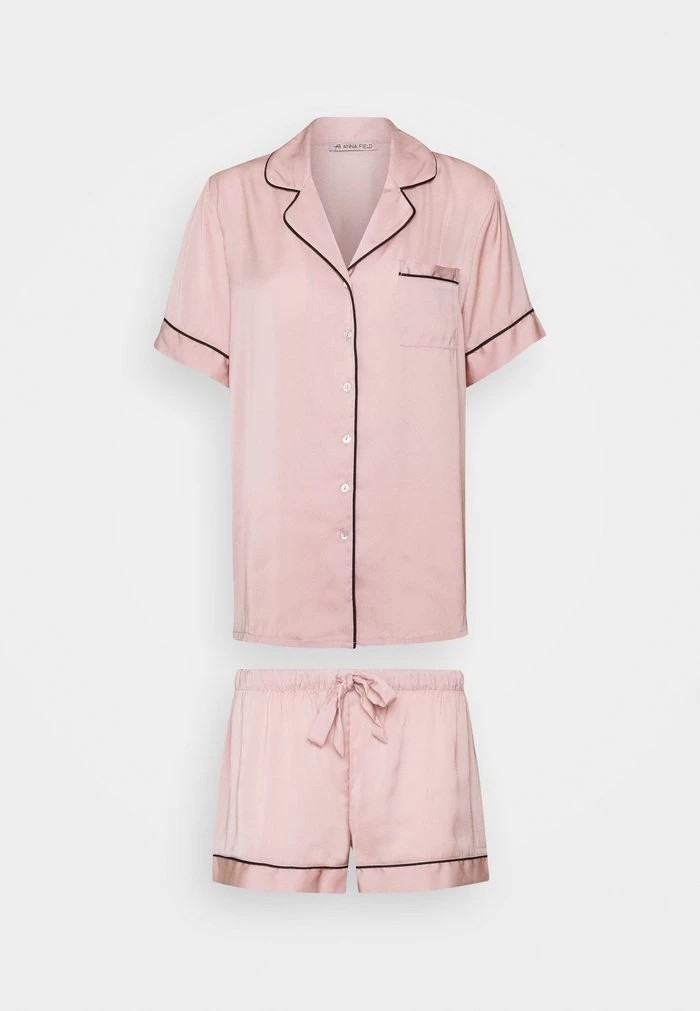 Vêtement De Nuit ANNA FIELD Anna Field Amanda Short Sleeve Pj Set Rose Femme | DHH-5165177